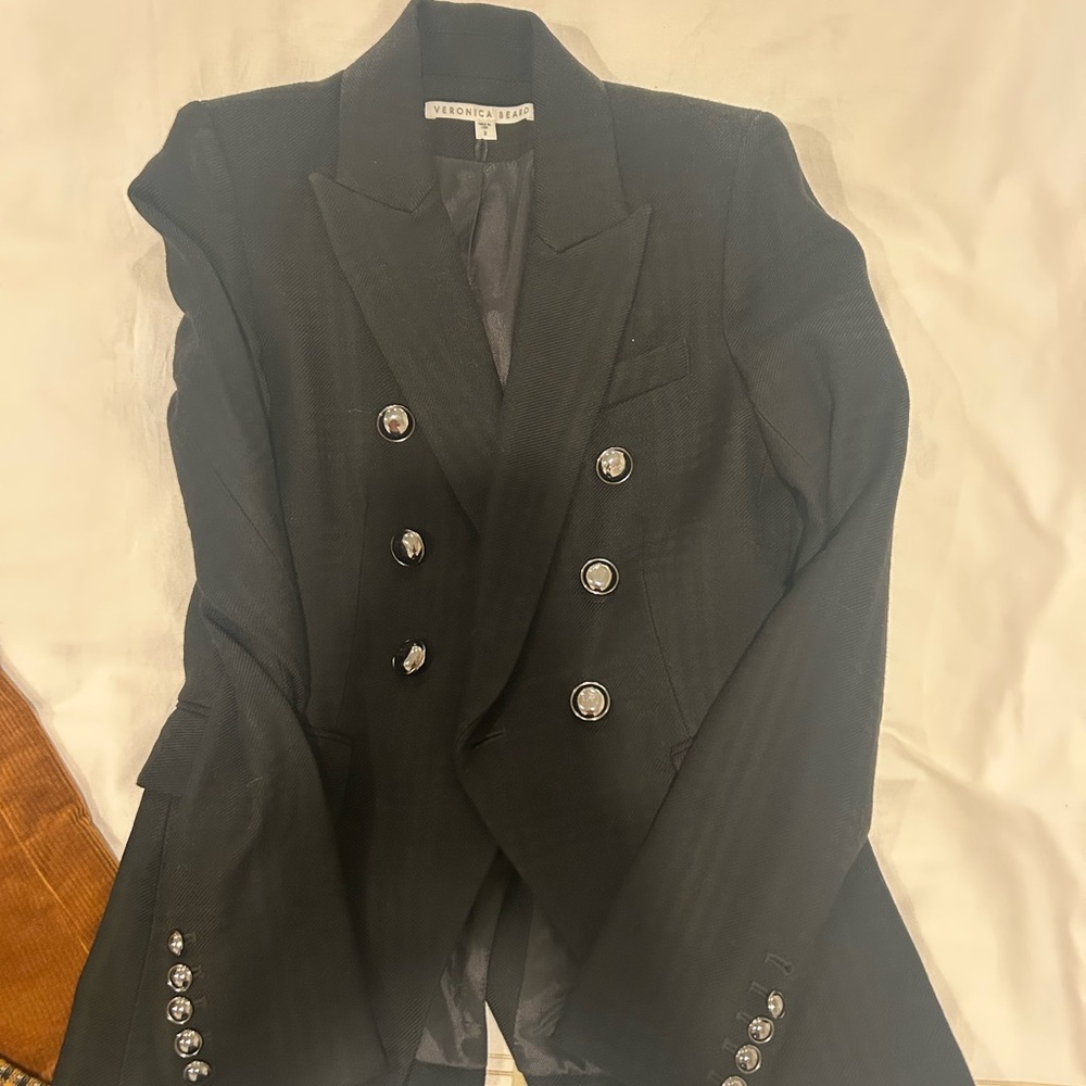 Veronica Beard Black Double-Breasted Blazer